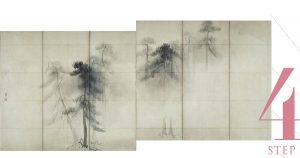  『松林図屏風』（六曲一双、東京国立博物館蔵）の左隻は第3扇と第4扇の間で紙継ぎがずれている？