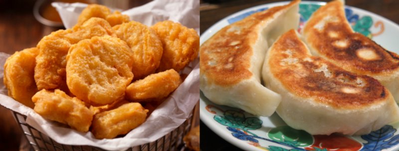 チキンナゲットと餃子の画像