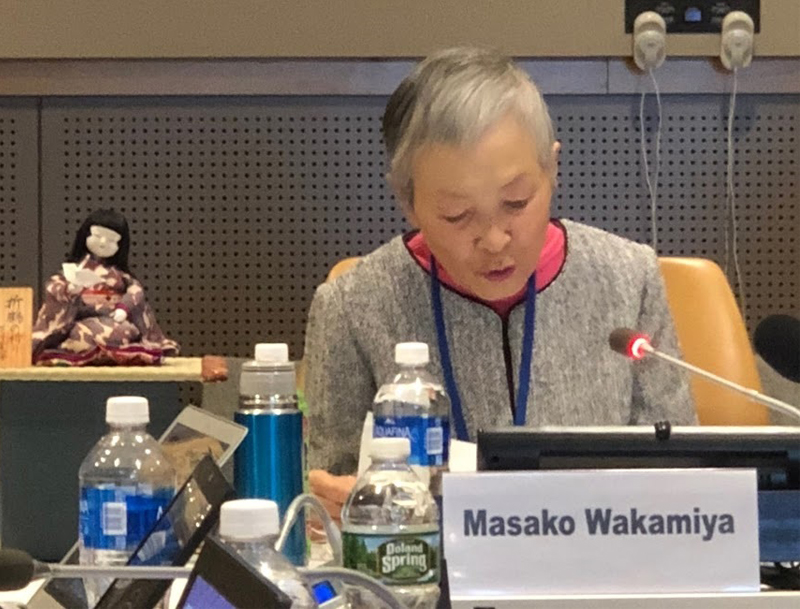 2018年2月、国連社会開発会議での基調講演にて、英語でスピーチを行う若宮正子さん