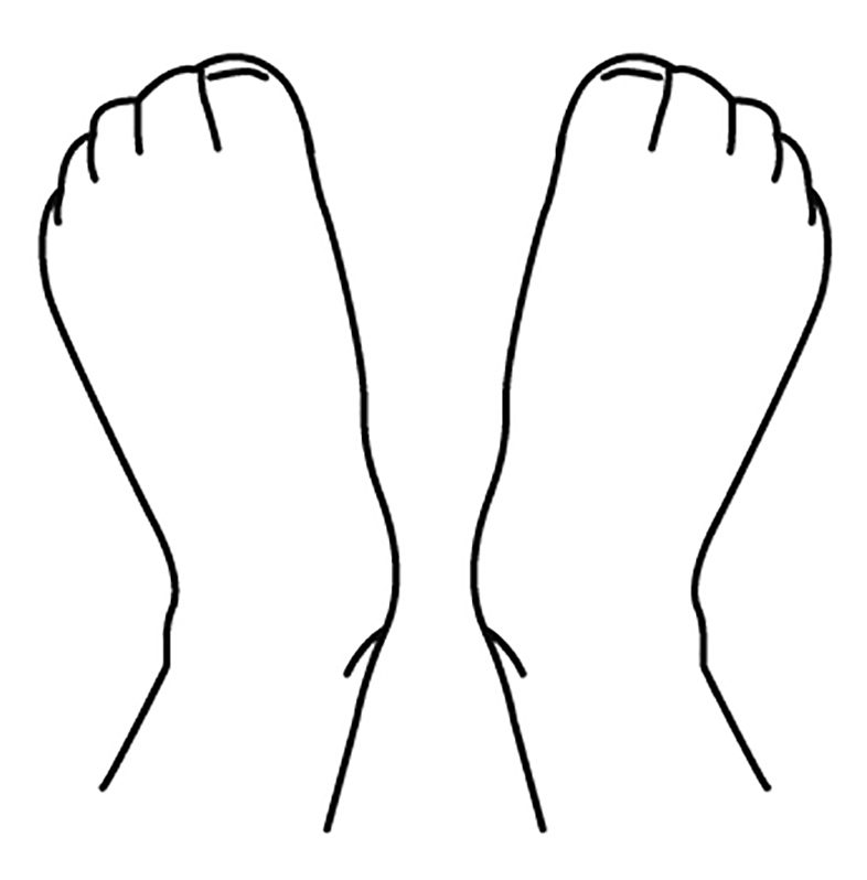 足指でグーを作った足のイラスト