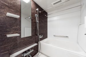 Clean bathroom in a new condominium in Japan