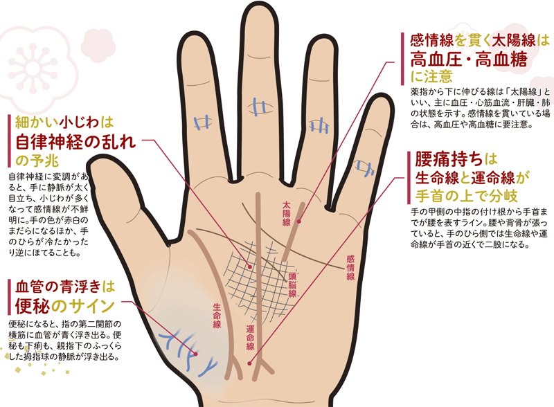 体の不調がわかる手のひらマップ