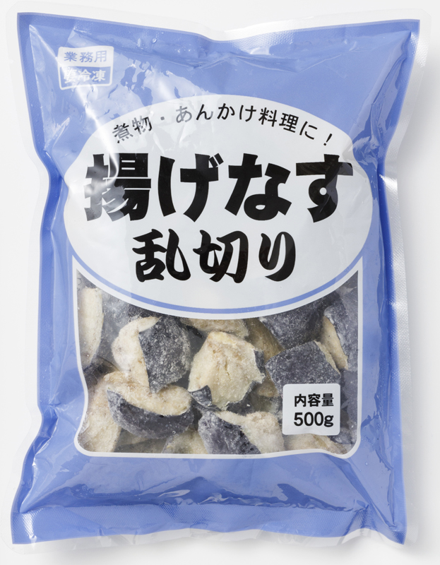 揚げなす乱切り／500g 128円