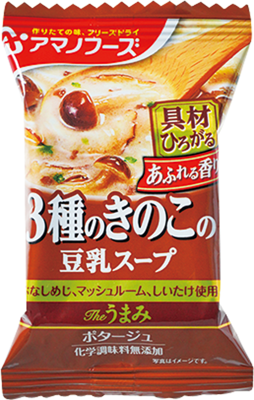 【5位】Theうまみ 3種のきのこの豆乳スープ アマノフーズ 151円