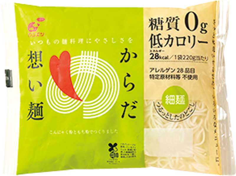『からだ想い麺 細麺』220g 128円／関越物産