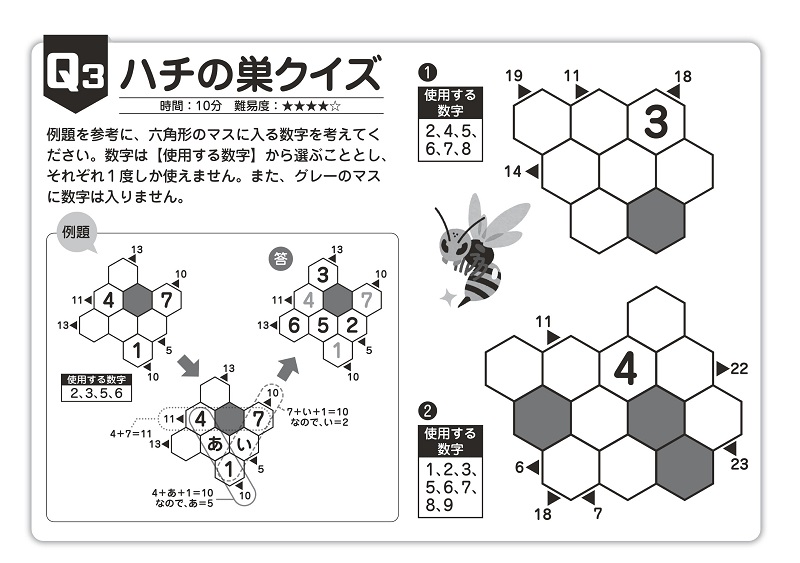 【Q3】ハチの巣クイズ 時間：10分