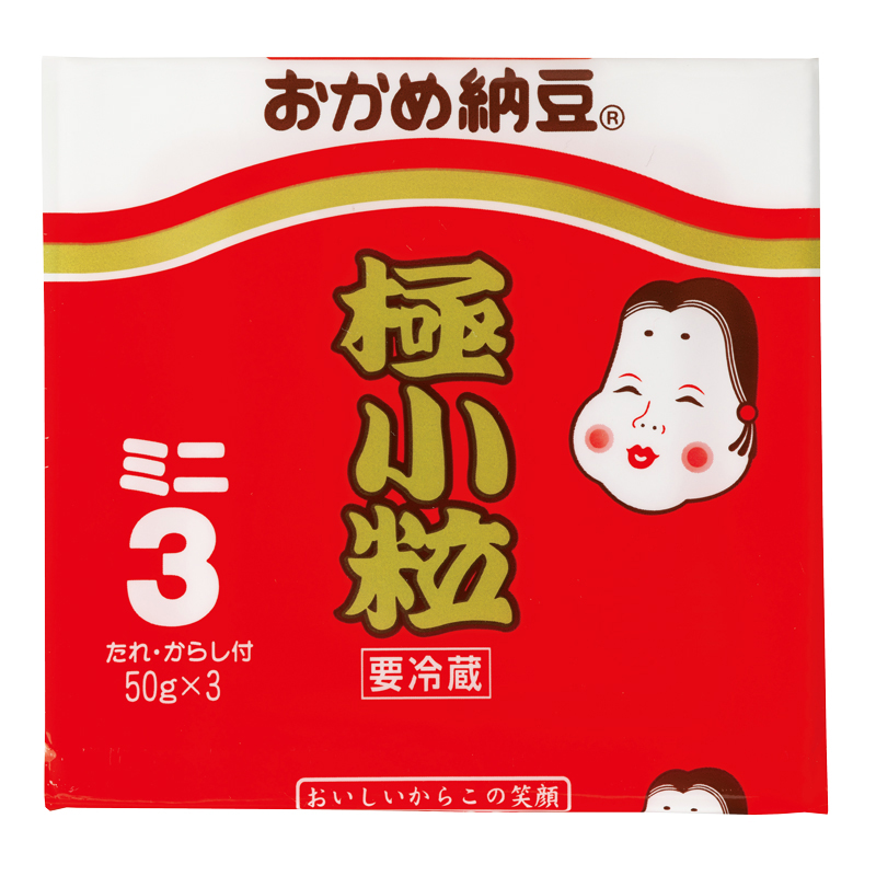 【7位】タカノフーズ『おかめ納豆 極小粒ミニ3』（50g×3、106円、たれ・からし付）