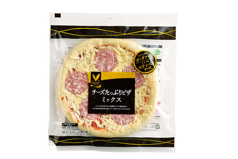 【2位】八社会 Vマーク グルメテーブル チーズたっぷりピザミックス （1枚／430円）