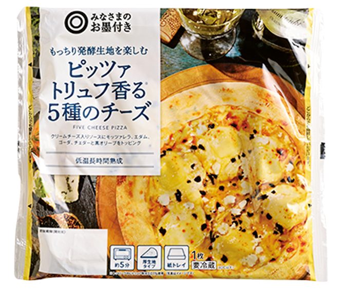 【10位】西友 もっちり発酵生地を楽しむ ピッツァトリュフ薫る 5種のチーズ （1枚／408円） 