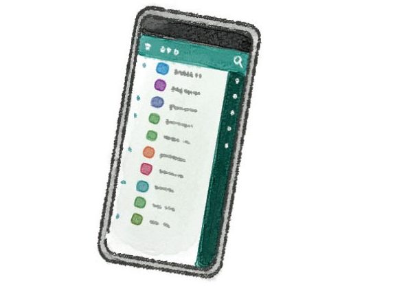 スマホの電話帳画面のイラスト