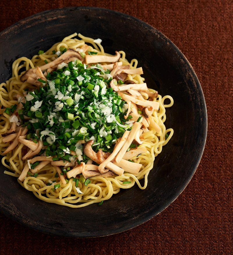 エリンギと桜えびの油和え麺