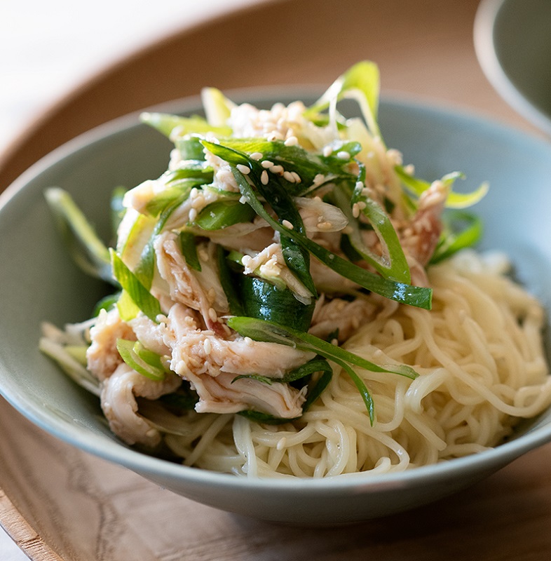 九条ねぎと鶏ささ身の和え麺