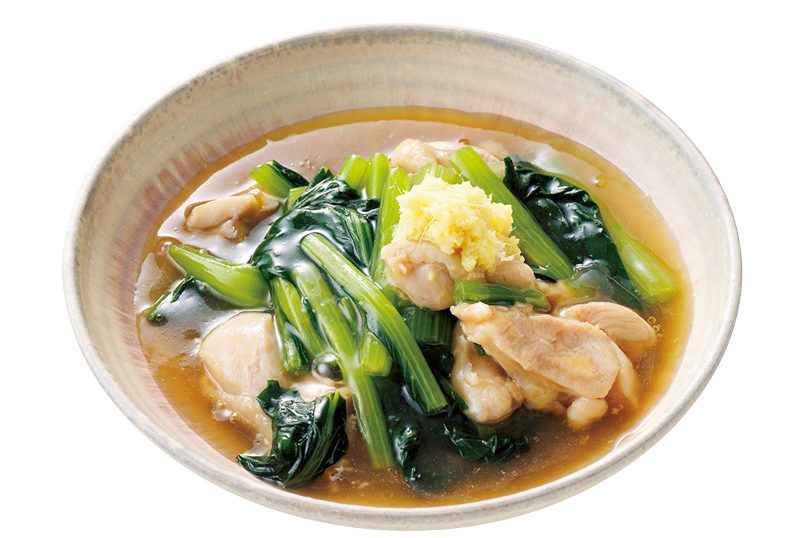 小松菜と鶏肉のあんかけ煮