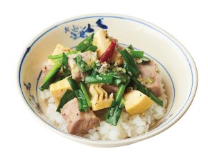 たけのこと豚肉のエスニック丼