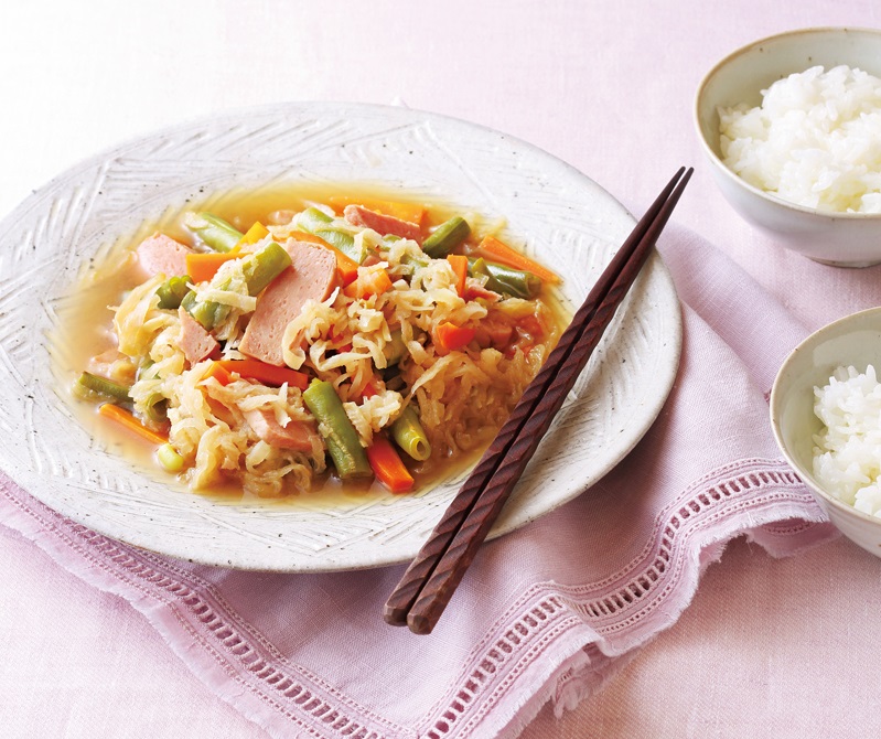 切り干し大根とスパムの煮物