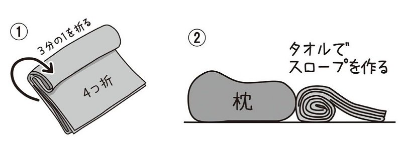 枕をベストな高さに調整する