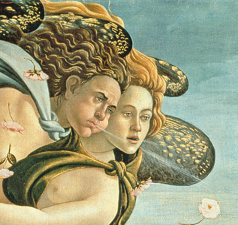 西風の神ゼフュロスと花の女神フローラ