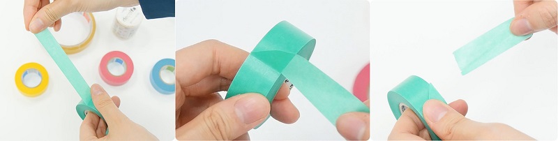 テープのきれいな切り方は「伸ばす」「折る」「引っ張る」