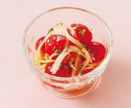 「ミニトマトの塩麹マリネ」（冷蔵保存3日間）（冷凍保存で2週間）