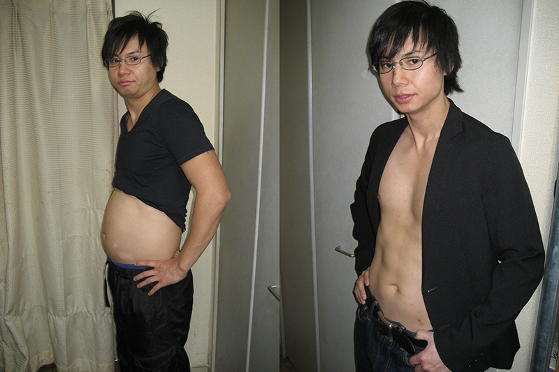 2週間で-8.2kg減に成功したパーソナルトレーナーの石本哲郎さんのビフォアフター