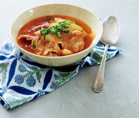 豚バラ肉と冬瓜のキムチスープ
