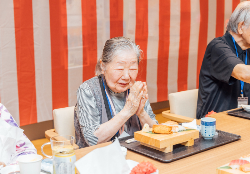 笑顔の入居者さん