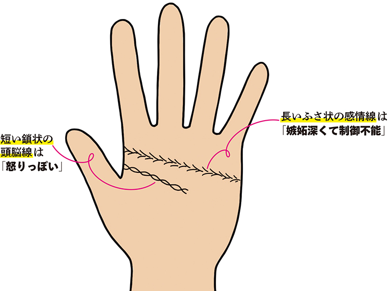 注意すべき感情線と頭脳線