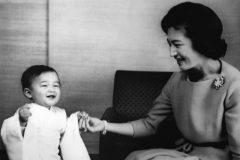 TOKYO, JAPAN - FEBRUARY 23: Prince Naruhito's birthday celebration with mother Crown Princess Michiko on February 23, 1961 in Tokyo, Japan. (Photo by Keystone-France/Gamma-Keystone via Getty Images)