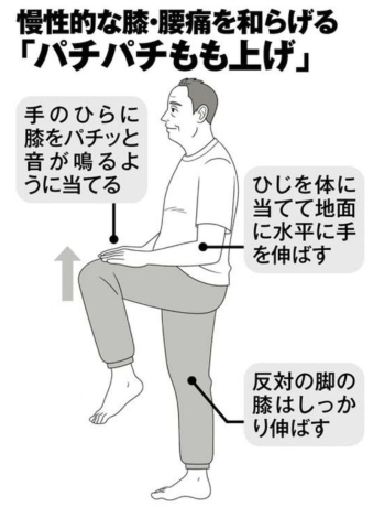 慢性的な膝痛＆腰痛がある人は認知症になりやすい？自宅で簡単にできる「パチパチもも上げ」で痛みを改善【名医が実際にやっている対策法12選付き】