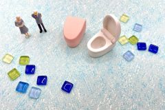 トイレと老人のオブジェ