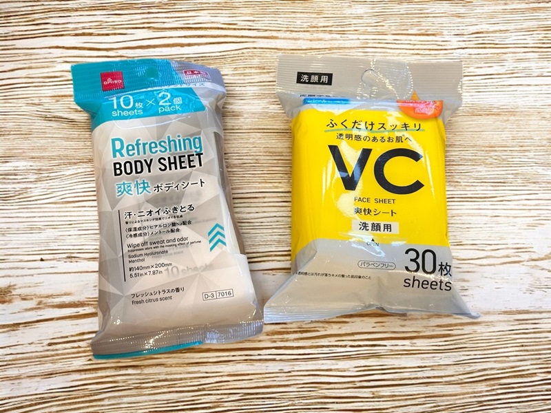 ボディシートはドラッグストアやコンビニ、100円ショップでも販売されている