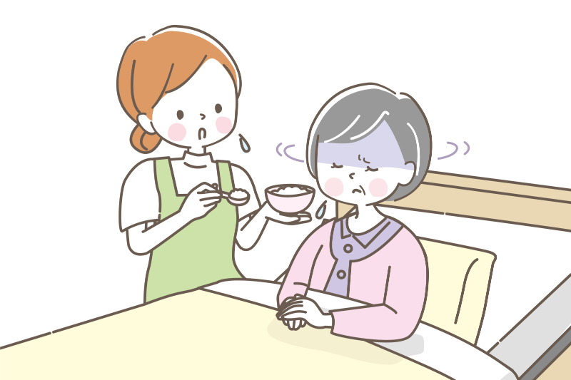 食事を嫌がるシニア女性